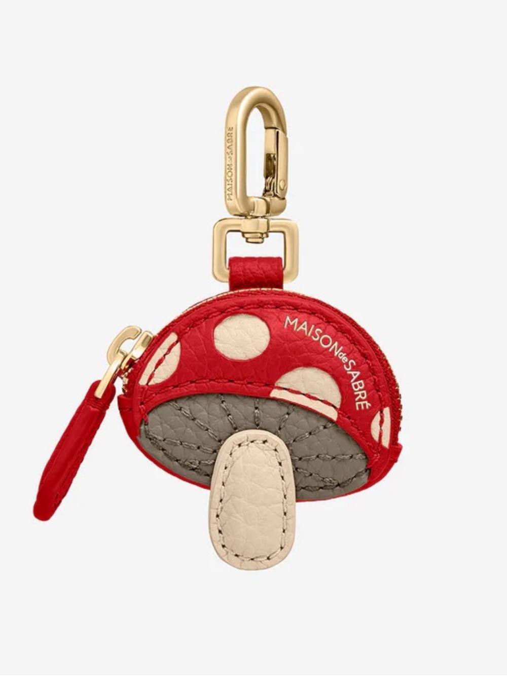 MAISON de SABRÉ Red Mushroom Leather Key & Card Holder Charm